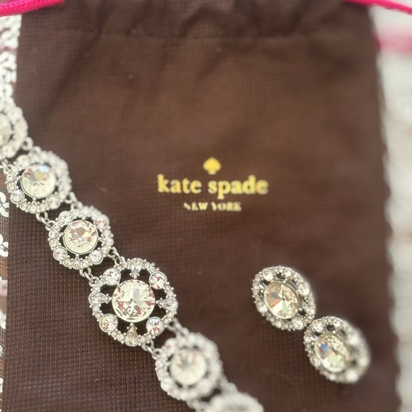 Kate Spade Silver Crystal Bracelet and Earrings Set - Picture 2 of 7